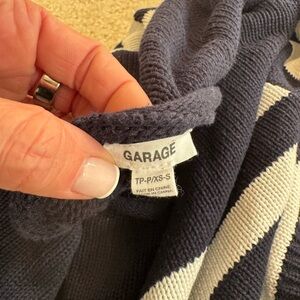 Garage Navy & Cream Striped Knit Top